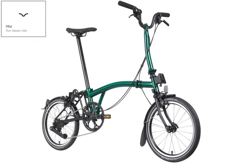Brompton P Line Urban Folding Bike 2023 in Emerald Green-8